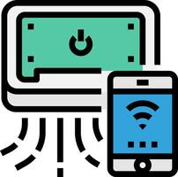 Mobile phone and wifi icon vector