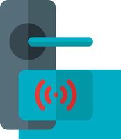 A flat icon of a door with a wifi symbol vector