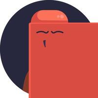 A person hiding behind a red box vector