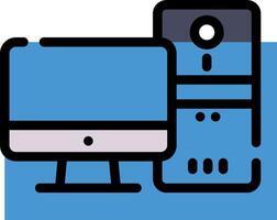 Computer icon with a monitor and computer vector