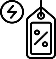 A price tag with a percentage sign on it vector