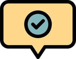 A speech bubble with a tick mark on it vector