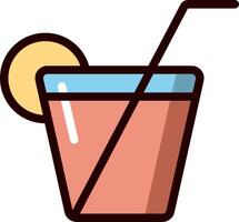A drink with a straw and lemon slice vector