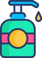 A soap bottle with a drop of liquid vector