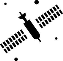 A satellite with a black and white outline vector