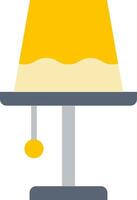 A lamp with a yellow shade on top vector