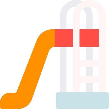 A slide with a red and orange handle vector