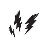 A black and white lightning bolt icon vector