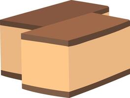 A block of chocolate with a brown top vector