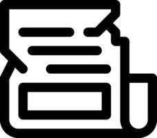 A black and white icon of a document vector