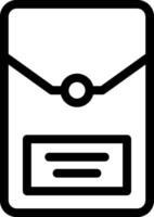 An envelope icon with a black outline vector