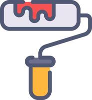 A paint roller with a paint can on it vector