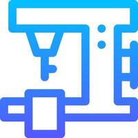 A blue and white machine with a blue line vector