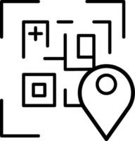 A map pin icon with a square and a square vector