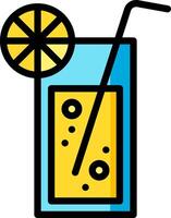 A lemonade drink with a straw and a slice of lemon vector