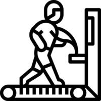 A man is walking on a treadmill vector