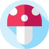 A mushroom icon with long shadow vector