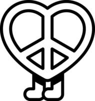 A peace sign with a heart in the middle vector