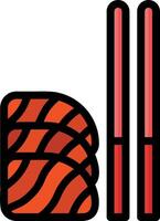 Sushi icon with chopsticks and a piece of sushi vector