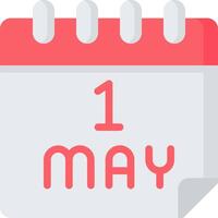 Calendar with the word 1 may on it vector