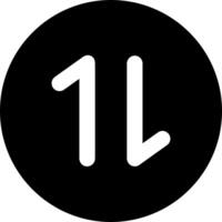 The number one is in a black circle vector