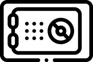 A black and white image of a safe vector