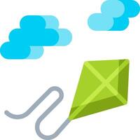 A kite flying in the sky with clouds vector