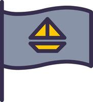 A sailboat on a flag with a yellow triangle vector