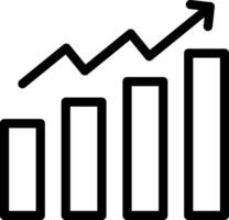 A graph bar with an upward arrow vector