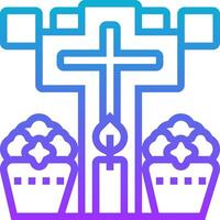 A cross and a cross with flowers and candles vector