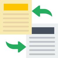 Two documents with arrows pointing to the right vector