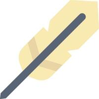 A feather quill with a long, thin, yellow stick vector