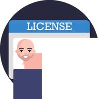 A man is looking at a license vector