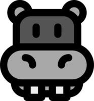 Hippo head icon vector