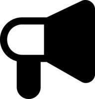 A black and white megaphone icon on a white background vector
