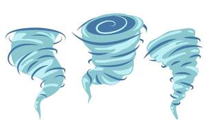 Set tornado line art shape Illustration. Hurricane hand drawn design cartoon element template collection vector