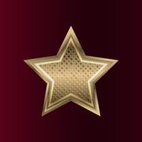 Golden Star Emblem on A Festive Dark Background. Realistic Icon Design. vector