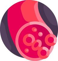 A red and pink object with bubbles inside vector