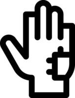 A black and white hand with a phone in it vector