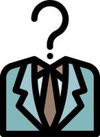 A suit jacket with a question mark on it vector