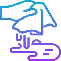 A hand is holding a towel and wiping it off vector