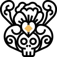 A skull with a flower and a heart in the middle vector