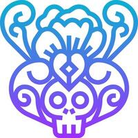 A skull with flowers and a heart vector