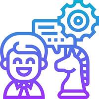 A man with a chess piece and a gear vector