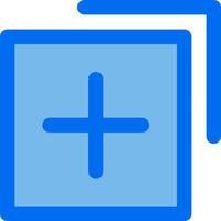 A blue square with a plus sign on it vector