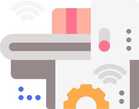 A printer with a wifi symbol on it vector