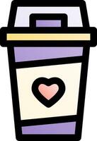 A coffee cup with a heart in the middle vector