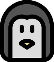 A penguin icon with a black and white face vector