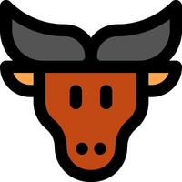 A cartoon bull head with horns on it vector