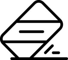 A black and white image of a cube with a line vector